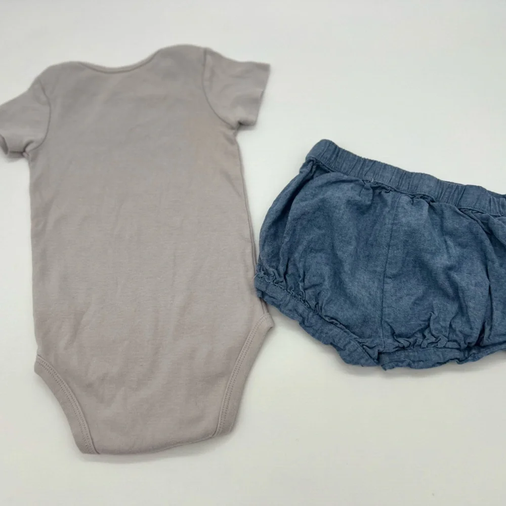 Carters Baby Girl Shirt Short Set Tan You Make Me Happy 18 M
